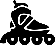 Line Roller Skate Digital Sketch Svg Design, Free Vectors File